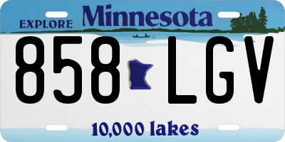 MN license plate 858LGV