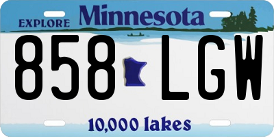 MN license plate 858LGW