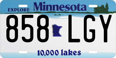 MN license plate 858LGY