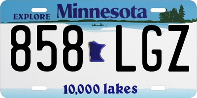 MN license plate 858LGZ