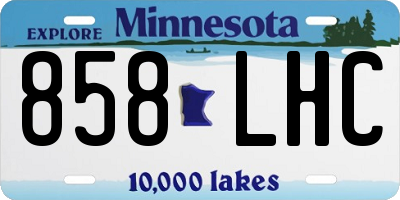 MN license plate 858LHC
