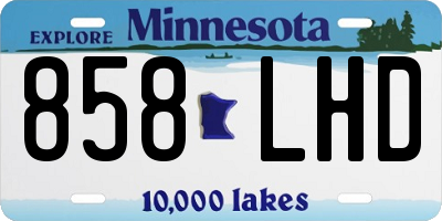 MN license plate 858LHD