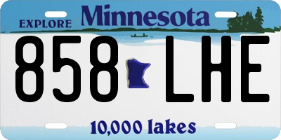 MN license plate 858LHE
