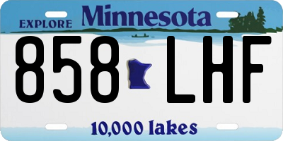 MN license plate 858LHF