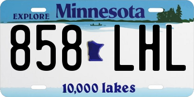 MN license plate 858LHL