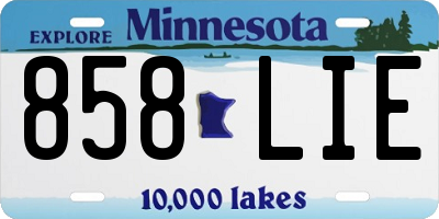 MN license plate 858LIE