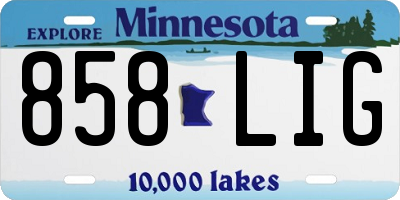 MN license plate 858LIG