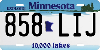 MN license plate 858LIJ