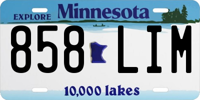 MN license plate 858LIM