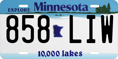 MN license plate 858LIW