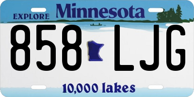 MN license plate 858LJG