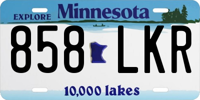 MN license plate 858LKR