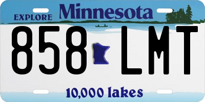 MN license plate 858LMT