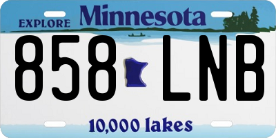 MN license plate 858LNB
