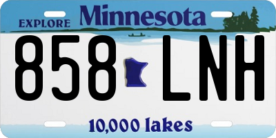 MN license plate 858LNH
