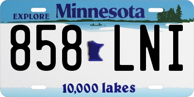 MN license plate 858LNI