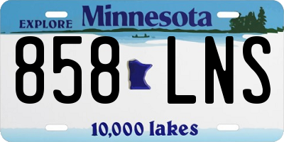 MN license plate 858LNS