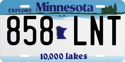 MN license plate 858LNT