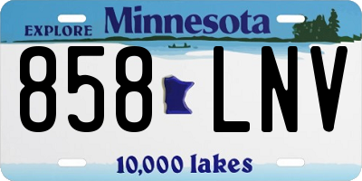 MN license plate 858LNV