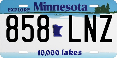MN license plate 858LNZ
