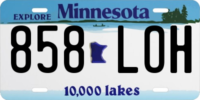MN license plate 858LOH