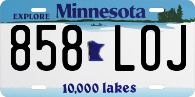 MN license plate 858LOJ