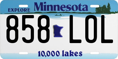 MN license plate 858LOL