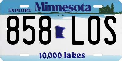 MN license plate 858LOS