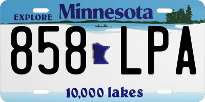 MN license plate 858LPA