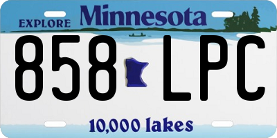 MN license plate 858LPC