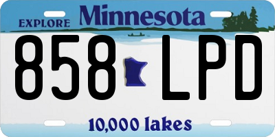 MN license plate 858LPD