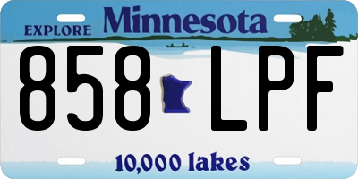 MN license plate 858LPF