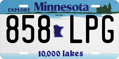 MN license plate 858LPG