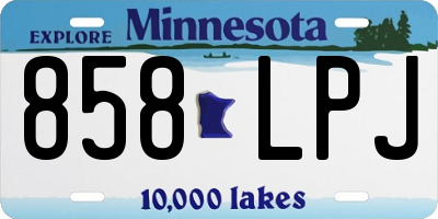 MN license plate 858LPJ