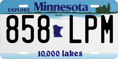 MN license plate 858LPM