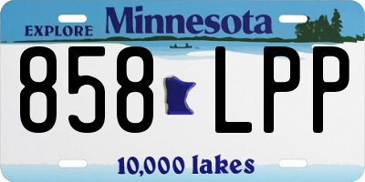 MN license plate 858LPP