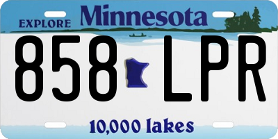 MN license plate 858LPR