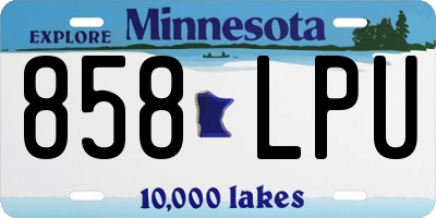MN license plate 858LPU