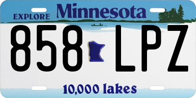 MN license plate 858LPZ