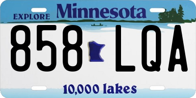 MN license plate 858LQA