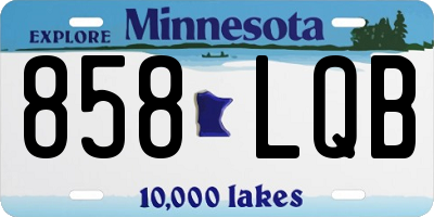 MN license plate 858LQB