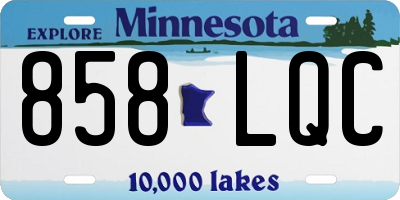 MN license plate 858LQC