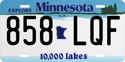 MN license plate 858LQF