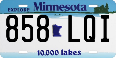 MN license plate 858LQI