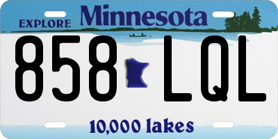 MN license plate 858LQL