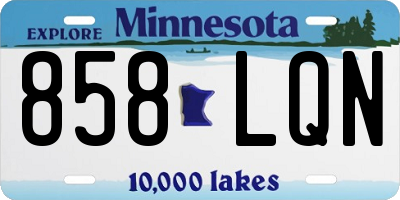 MN license plate 858LQN