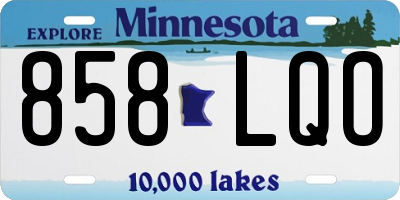 MN license plate 858LQO