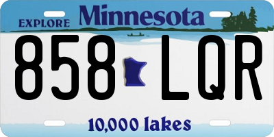 MN license plate 858LQR