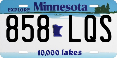 MN license plate 858LQS
