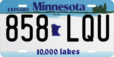 MN license plate 858LQU